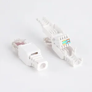RJ45 Toolless Unshielded Ethernet Network Female Connector 8 pin For Cat5 Cat6 Cat 6 8P8C Male Modular Plug