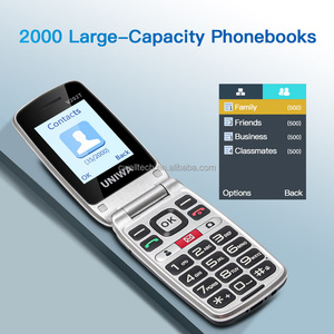Téléphone portable senior à clapet UNIWA V202T 4G mondial avec <span class=keywords><strong>double</strong></span> écran 2,<span class=keywords><strong>4</strong></span>''/1,77'', bouton SOS et clavier, compatible espagnol/français - Product Image 2