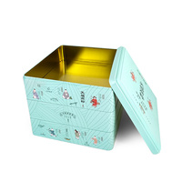 Boîtes en métal pour biscuits et gâteaux Jinyuanbao, luxe, poignée bleue, emballage cadeau, boîte en métal pour dessert chinois/gâteau de lune