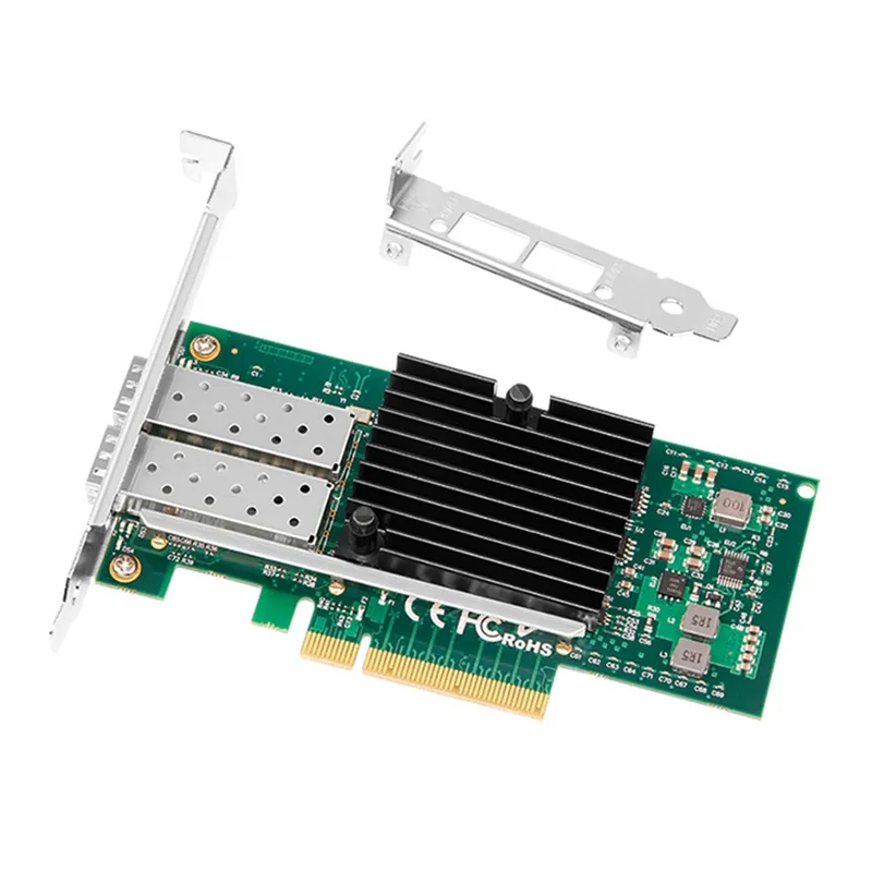 Dual SFP 10 Gigabit Fiber Network Card 82599ES Chip Pcie 2.0 X8 10GbE Dual Optical Port SFP+ Server NIC