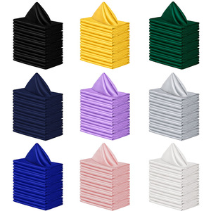 17x17 Inches square Hotel Restaurant Washable Soft <strong>Table</strong> Placemats Satin Polyester Napkins <strong>Cloth</strong> for Dinners Weddings Parties - Product Image 3