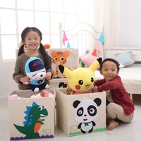 Sac de rangement pliable pour jouets d'enfants en tissu polyester à motif brodé de dessins animés, organisateur classique pour chambre d'enfant, directement de l'usine