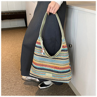 2024 mode à la mode pailles rotin tissé plage pochette sac à main femmes fronde bandoulière grande épaule Shopping Hobo sac