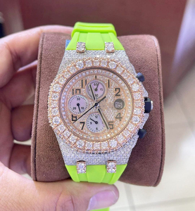 Nuevo Reloj de Moda con Moissanita, Estilo Hip Hop, Personalizado, de Lujo, con Correa de Acero Inoxidable, Mecanismo Automático, Cultivado en Laboratorio - Product Image 1