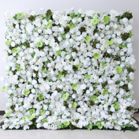 Kunstmatige blauw-witte bloemenwand voor feestdecoratie, bruiloftachtergrond, verjaardag, fotobooth, doe-het-zelf