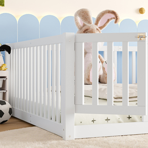 Corralito de Madera Blanco para Bebés con Puerta, Gran Área de Juego Segura para Niños Pequeños, Centro de Actividades Plegable para Guardería y Sala de Juegos - Product Image 5