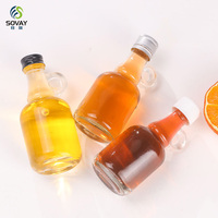 Bouteilles en verre pour sirop 3,4 oz, mini-bouteilles vides pour sirop d'érable avec poignée en boucle, réutilisables, transparentes, 100 ml