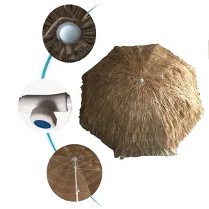 Design classique carré feuille de palmier artificielle jardin balinais paille bohème plage parapluie