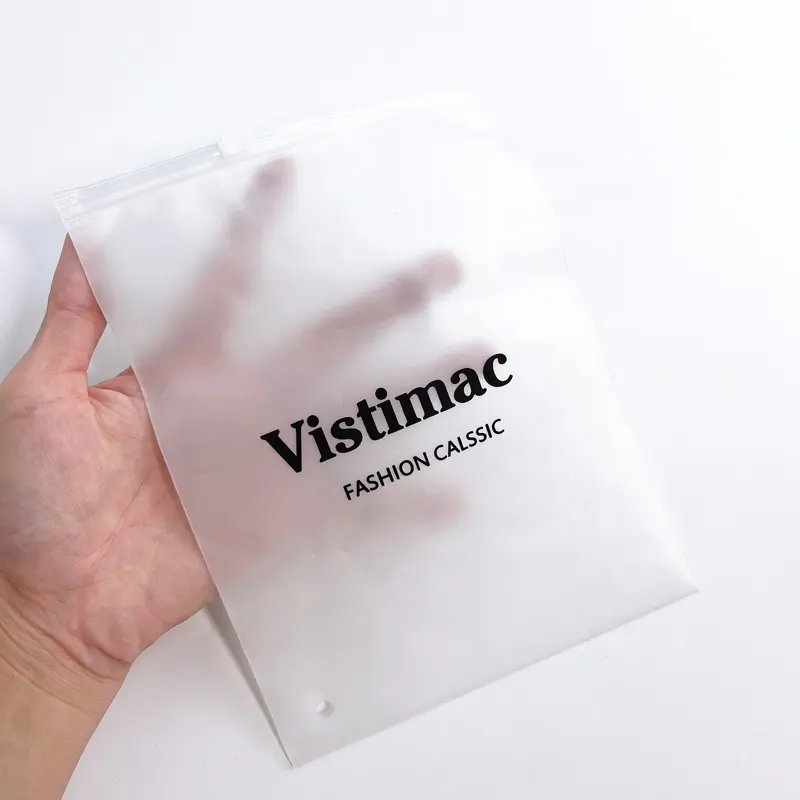 Günstige Custom Logo Unterwäsche Paket Zip Lock Tasche Plastiks chuhe T-Shirt Personal isierte Label Packt asche mit transparentem Druck