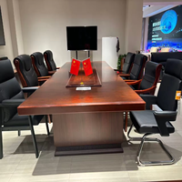 Table de réunion pour salle de conférence, bureau, mobilier de bureau en bois, table de conférence en bois