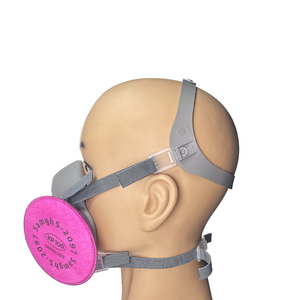 قناع تنفس نصفي CGLX 6200+2097 للحماية من الرذاذ الكيميائي والطلاء واللحام والغبار مع فلتر وردي - Product Image 5