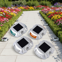 Marqueur routier solaire LED en aluminium à montage au sol, clignotant, étanche IP68, réfléchissant, type œil de chat, pour autoroute