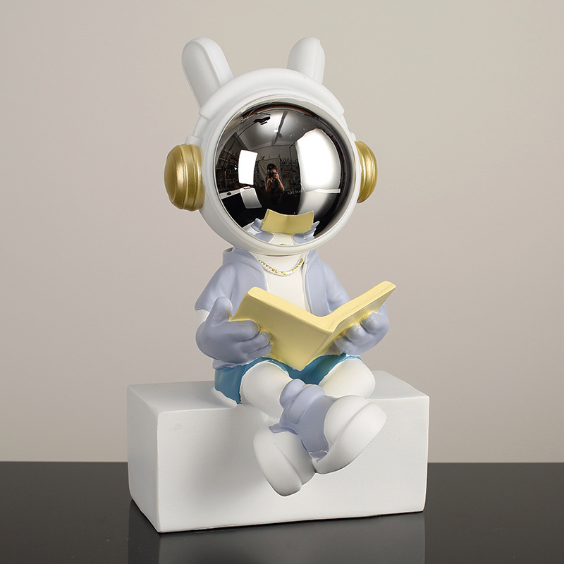 Light blue learned astronaut