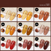 VERONNI Gel UV Professionnel Effet Écaille de Tortue pour Nail Art, 9 Couleurs Ambre 10ml, pour Salons de Manucure Professionnels et DIY