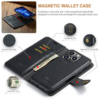 Étui portefeuille détachable de style professionnel pour iPhone 11 12 13 14 15 16 Plus Pro ProMax 16E, coque de téléphone portable en cuir PU