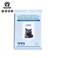Gants et lingettes jetables non tissés sans rinçage pour le toilettage des animaux de compagnie, fabrication OEM personnalisée en Chine