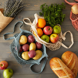 Tái Sử Dụng Bông Lưới Túi Rau Trái Cây Bao Bì Thị Trường Công Suất Lớn <span class=keywords><strong>Net</strong></span> Nhật Bản Vải Hàng Tạp Hóa Tote Túi Cho Mua Sắm - Product Image 6