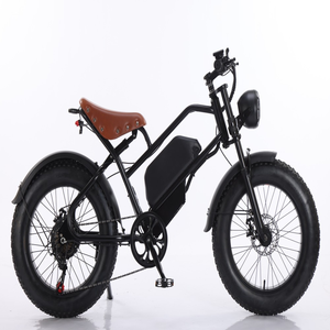 Vélo électrique à pneus larges 20" <span class=keywords><strong>x</strong></span> 4.0, moteur sans balais 500W, style vintage Cafe <span class=keywords><strong>Racer</strong></span>, 7 vitesses, batterie lithium 48V, moyeu arrière - Product Image 1