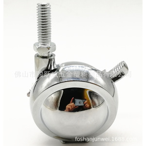Chrome <b>Swivel</b> Caster With Brake 63mm Diameter For Furniture Carpet Use Durable - Product Image 2