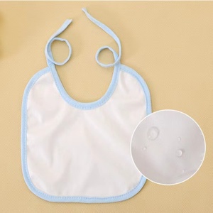 Factory Customized Waterproof Soft 100% Cotton Anti-Bacterial Eco-Friendly Baby Feeding Bibs with Rope Closure - Product Image 3