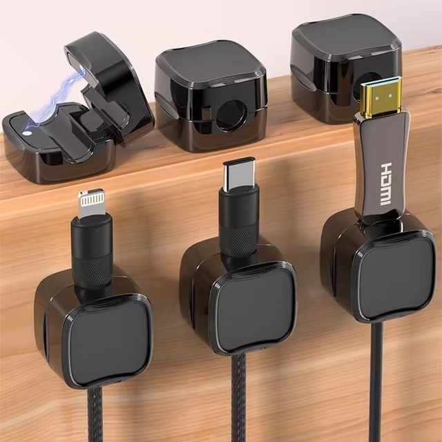 Magnetic Phone Cable Cilp Adjustable Desktop Cable Clips Android Mobile Phone Accessories Cord Organizer Wire Keeper Holder