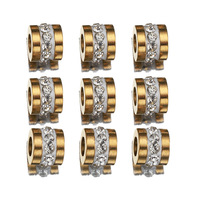 Bijouterie tendance plaquée or 18 carats Perles entretoises en acier inoxydable CZ Perles de pierres précieuses Zircon cubique Composants de fabrication de bijoux en diamant