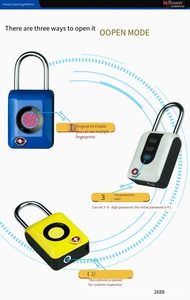 Cadenas électronique intelligent à empreinte digitale |   Cadenas à <span class=keywords><strong>code</strong></span> douanier pour sacs de voyage et sécurité sportive - Product Image 2