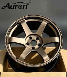 Jante en alliage multi-rayons Auron 5.5x15 noir brillant avec lèvre usinée monobloc pour voitures particulières - Product Image 3