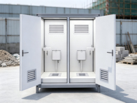 Baño Público Prefabricado de Panel Sándwich de Doble Unidad para Exteriores, Diseño Ecológico y Duradero, Fácil Instalación, Inodoro Completo