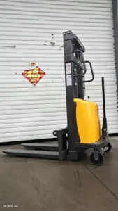 BAIJIANG MES10 Increased Height 4000mm Hydraulic Electric Forklift Truck Hand-push Elevated Truck Semi-electric Forklift Truck