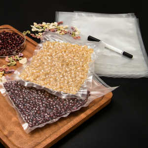 Custom Printed Transparent Heat Seal Storage Food Vacuum Plastic Bag For Household Sealer