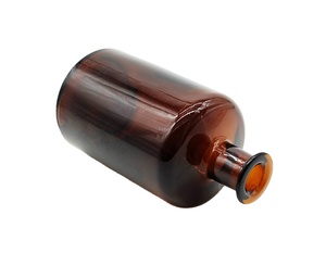 Boticario de cristal ámbar oscuro con tapón de tapa de vidrio, frasco marrón, fabricante al por mayor, 500ml /1000ml - Product Image 2