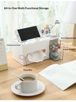 Boîte à mouchoirs de bureau en plastique de style moderne rangement de bureau compartiment à poussière support de téléphone portable élégant porte-papier hygiénique