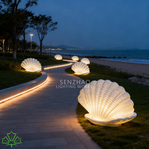 Senzhao Outdoor Waterproof LED Seashell Landscape <b>Light</b> Large Decorative <b>Shell</b> Lamp for Seaside Park Beach Pathway Villa Garden - Product Image 4