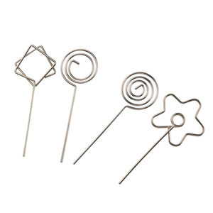 Porte-cartes en métal Wenzhou Platinum Link, support de fleurs en fer argenté, style moderne et simple, insert pour bouquet, porte-notes - Product Image 5