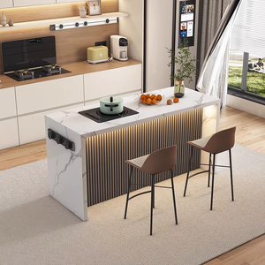 Isola da <span class=keywords><strong>Cucina</strong></span> con Bancone Bar, Top in Pietra Sinterizzata Moderna, Base in Legno Massello, Bancone Colazione Indipendente per <span class=keywords><strong>Cucina</strong></span> e <span class=keywords><strong>Sala</strong></span> da Pranzo - Product Image 5