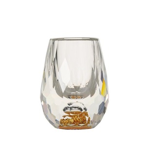 10ml petit Mini fait à la main <span class=keywords><strong>d</strong></span>écoré cristal clair diamant verre à liqueur avec flocon de feuille <span class=keywords><strong>d</strong></span>'<span class=keywords><strong>or</strong></span> 24k pour spiritueux boissons Tastin - Product Image 1