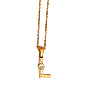 All'ingrosso coppie europee americane migliori amici lettera collana di gioielli placcato oro alfabeto collana per ragazze - Product Image 5