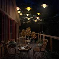 Guirlande lumineuse LED extérieure étanche en forme de pétales, IP44, PVC, 5m, blanc chaud/multicolore, éclairage décoratif féerique de Noël