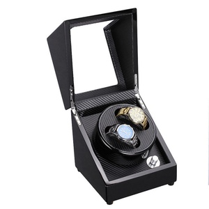 Boîte à remontoir de montre mécanique de haute qualité en bois et cuir, pour 2 ou 4 montres automatiques, avec fonction de rangement - Product Image 5