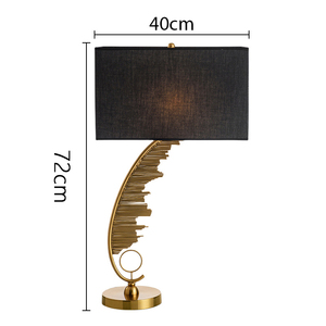 Sang trọng vàng bảng đèn nghệ thuật cong Kim Loại Cơ sở với hình chữ nhật màu đen <span class=keywords><strong>Shade</strong></span> cho phòng ngủ, phòng khách, khách sạn & thiết kế trang trí nội thất - Product Image 2