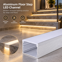 Profilé LED encastré en aluminium pour éclairage linéaire au sol, escalier, allée, système d'éclairage intérieur