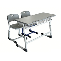 Meubles scolaires, ensemble bureau et chaise pour étudiants, table d'étude pour la salle de classe, chaise de bureau pour étudiants, fournitures scolaires, mobilier scolaire double