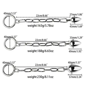 Juguete sexual metálico, tapón anal con cadena, masajeador de próstata y vagina, tapón anal para adultos. - Product Image 6