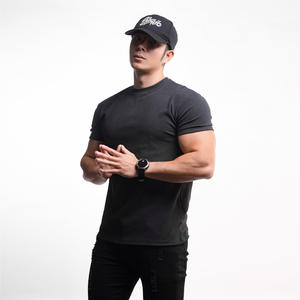 Camiseta Deportiva de Manga Corta para Hombre, de Terciopelo Grueso de Doble Cara, Color Sólido, 100% Algodón, con Serigrafía - Product Image 2