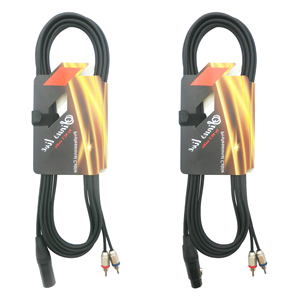 2 cables de audio RCA con conector Xlr niquelado Chaqueta de PVC <span class=keywords><strong>Cable</strong></span> de micrófono equilibrado para <span class=keywords><strong>altavoz</strong></span> - Product Image 1