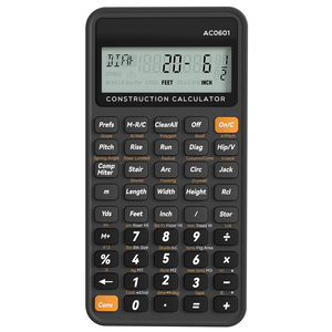 Calculatrice avancée de mathématiques de construction en pieds, pouces et fractions pour architectes, ingénieurs, entrepreneurs, estimateurs et charpentiers - Product Image 1