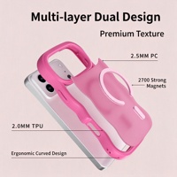 Coque de téléphone en acrylique mat anti-traces de doigts, étui magnétique ondulé pour iPhone 17, 17 Air, 17 Pro Max/18 Pro/18 Pro Max