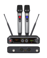 CHXYKOM Système de microphone sans fil professionnel portable à double canal avec balayage de fréquence automatique et appairage rapide IR en métal