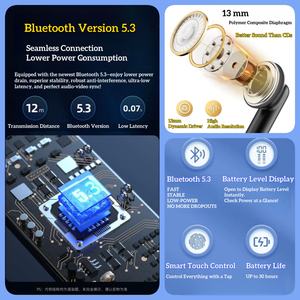 OTHC 050A HD Digitalanzeige True Wireless 5.3 für In-Ear TWS Ohrhörer Anruf-Geräuschunterdrückung Stereo-Sound 3-5 Stunden - Product Image 4